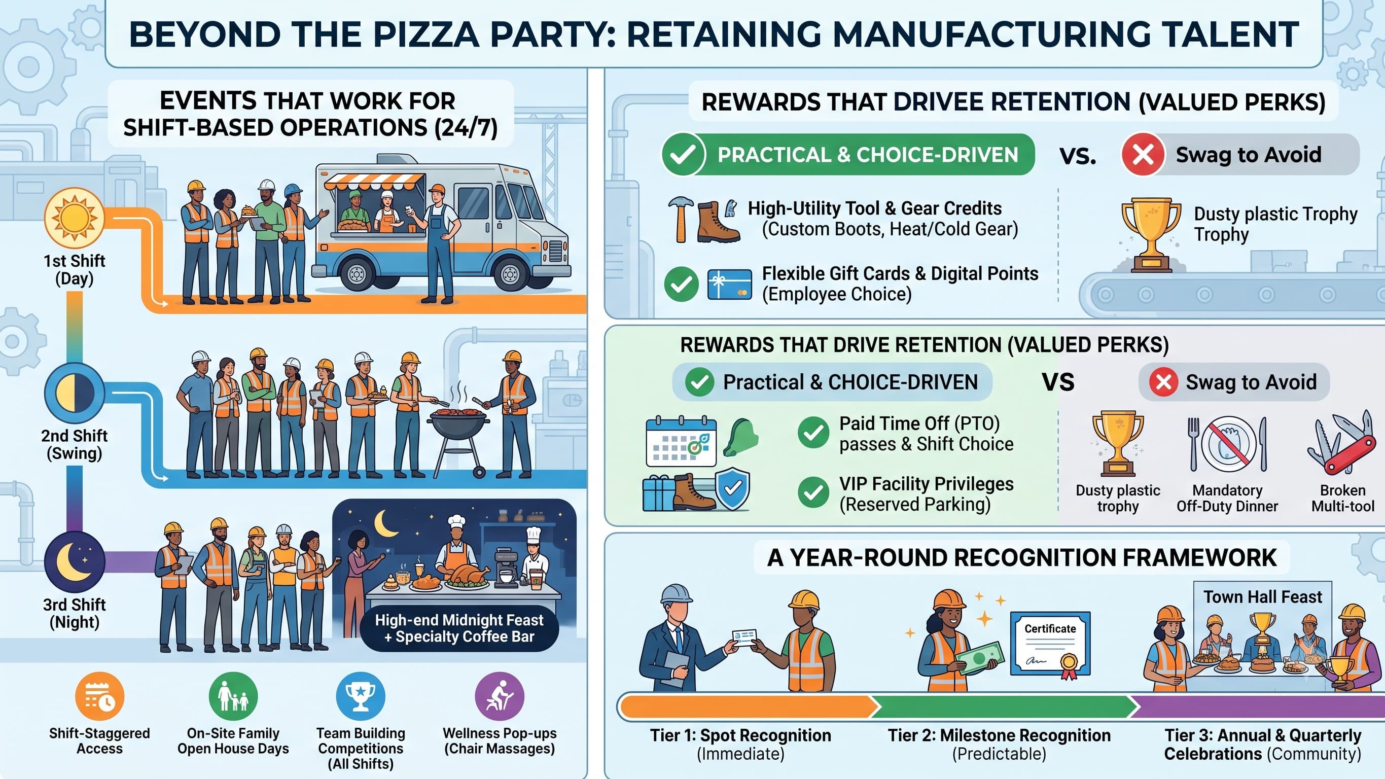 Beyond the Pizza Party: Strategic Employee Appreciation Events & Rewards for Manufacturing Retention