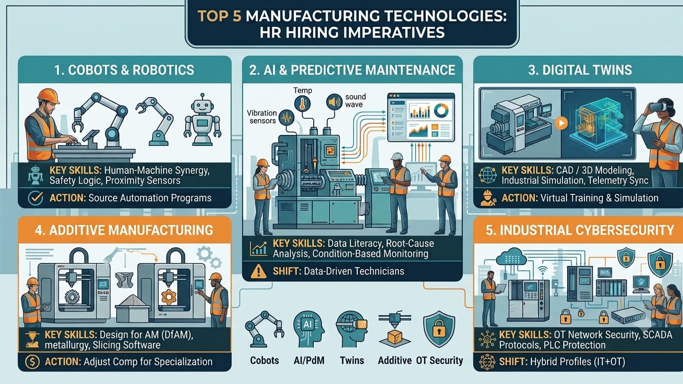 Beyond the Wrenches: 5 Emerging Manufacturing Technologies HR Managers Must Hire For