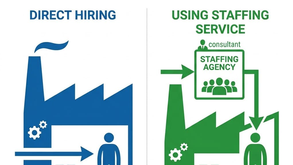 Direct Hiring vs. Staffing Agencies: A Manufacturing HR Decision Framework