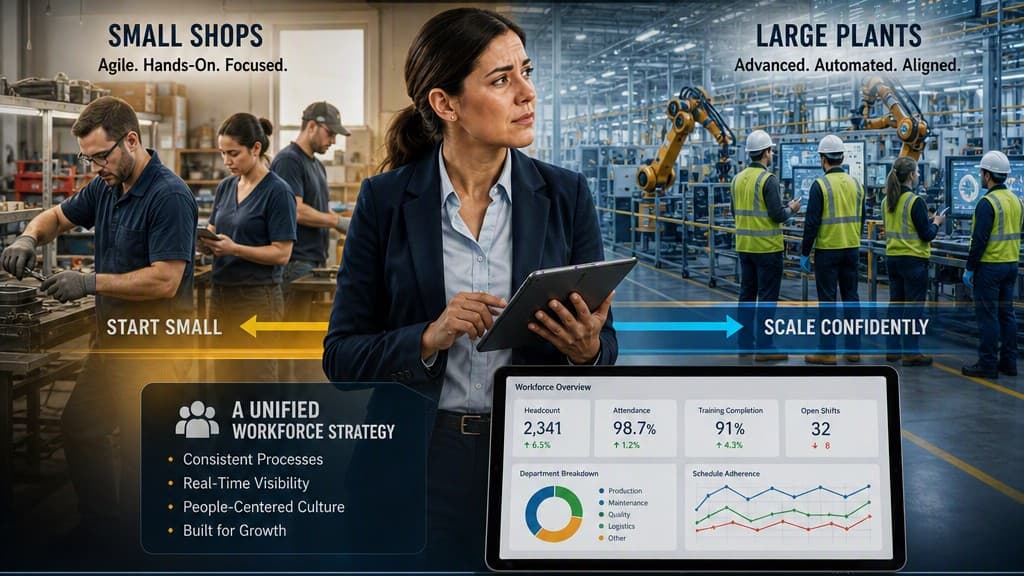Manufacturing Workforce Management: Principles That Scale from Small Shops to Large Plants